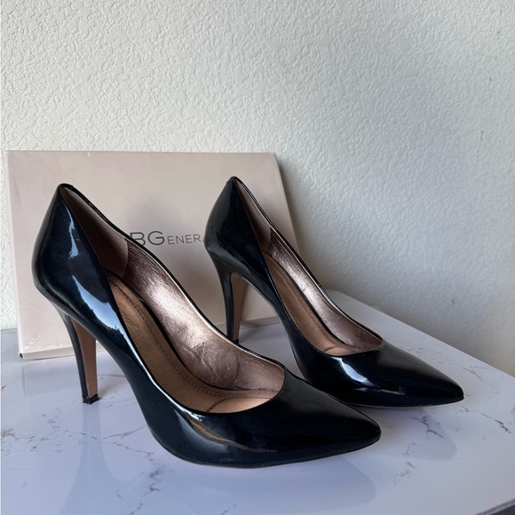 BCBG Glossy Black Heels - Picture 1 of 5